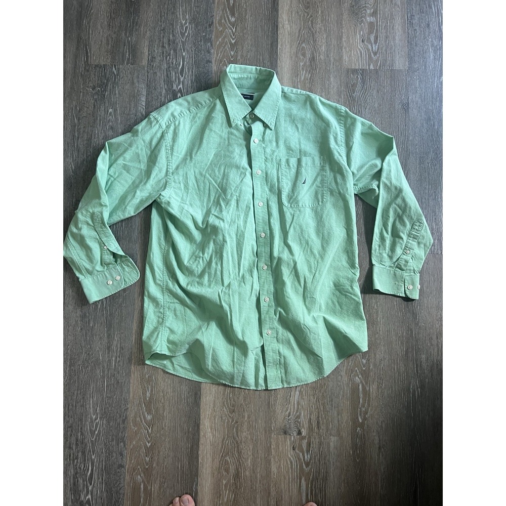 Nautica Vintage Oxford long-sleeve cotton shirt in a green hue Size‎ Large